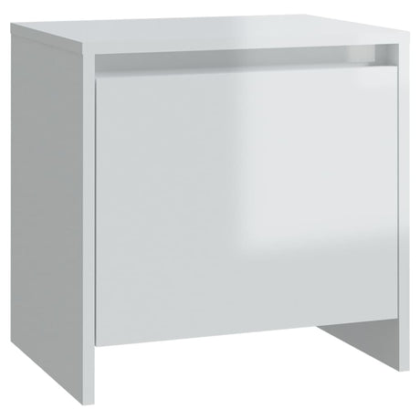 Comodino Bianco Lucido 45x34x44,5 cm in Truciolato