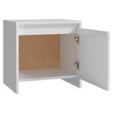 Comodino Bianco Lucido 45x34x44,5 cm in Truciolato