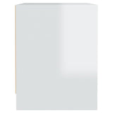 Comodino Bianco Lucido 45x34x44,5 cm in Truciolato