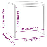 Comodino Bianco Lucido 45x34x44,5 cm in Truciolato