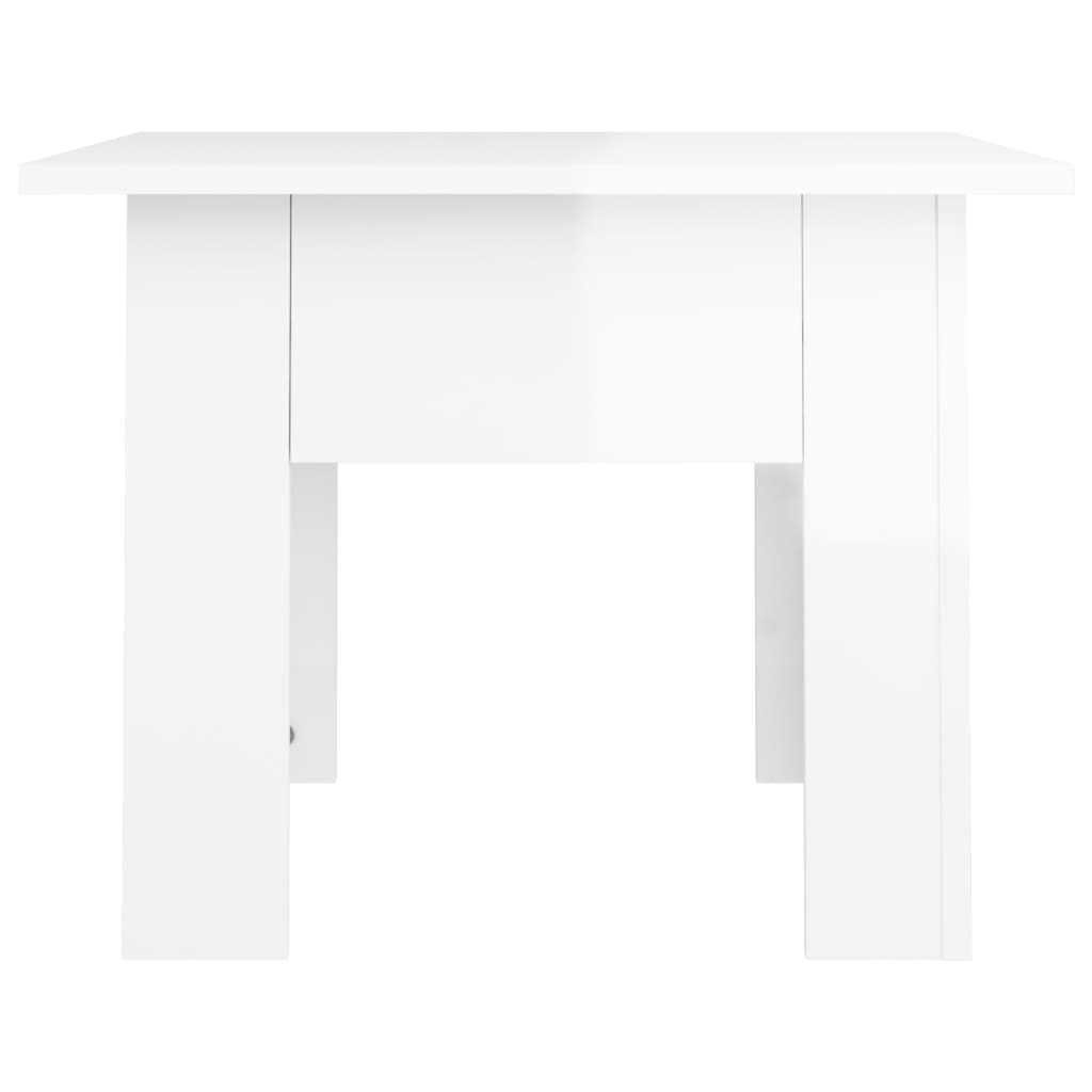 Tavolino da Salotto Bianco Lucido 55x55x42 cm Legno Multistrato