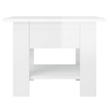 Tavolino da Salotto Bianco Lucido 55x55x42 cm Legno Multistrato