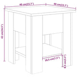 Tavolino da Salotto Bianco 40x40x42 cm in Legno Multistrato