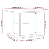 Tavolino da Salotto Bianco 55,5x55,5x40 cm in Truciolato