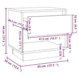 Comodino Rovere Fumo 45x34x44 cm in Truciolato