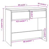 Tavolo Consolle Grigio Sonoma 89x41x76,5 cm in Acciaio