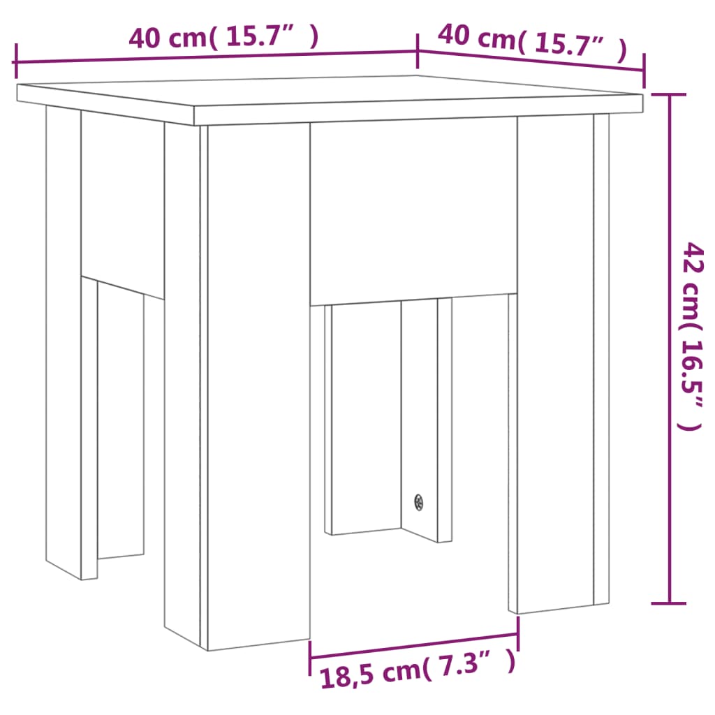 Tavolino da Salotto Rovere Marrone 40x40x42 cm in Truciolato