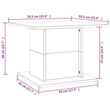 Tavolino Salotto Rovere Fumo 55,5x55,5x40cm Legno Multistrato