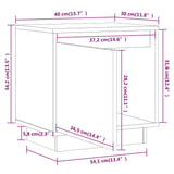 Comodino Grigio 40x30x40 cm in Legno Massello di Pino