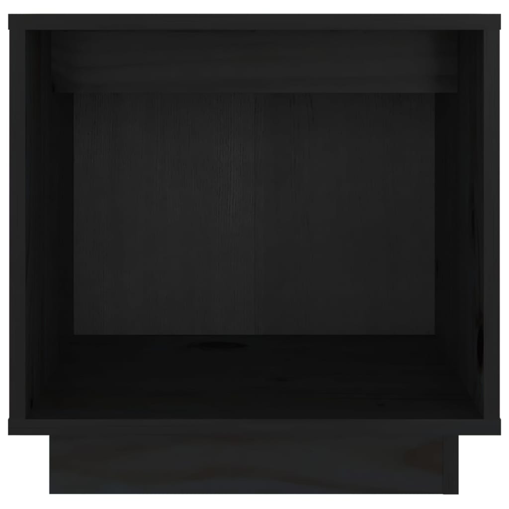 Comodino Nero 40x30x40 cm in Legno Massello di Pino