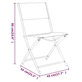 Sedie Pieghevoli per Esterni 2 pz in Acciaio e Textilene