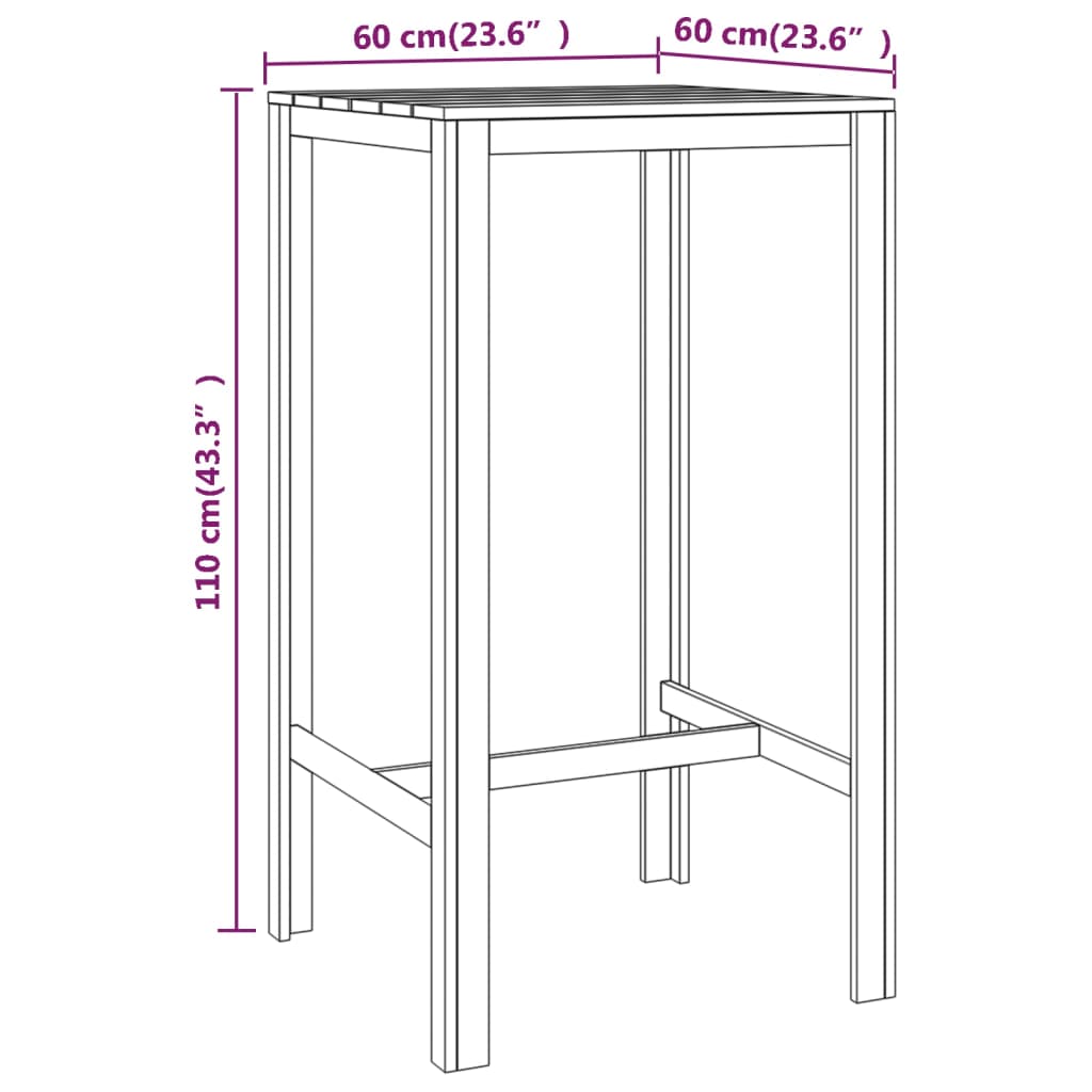 Set Bistrò da Giardino 3 pz in Legno di Pino Impregnato