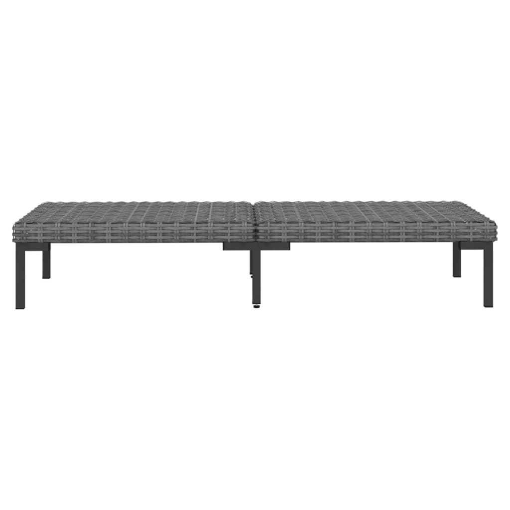 Set Divani da Giardino 3 pz Grigio Scuro Polyrattan Mezzo Tondo