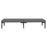 Set Divani da Giardino 3 pz Grigio Scuro Polyrattan Mezzo Tondo