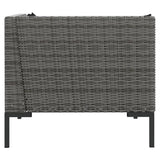 Set Divani da Giardino 3 pz Grigio Scuro Polyrattan Mezzo Tondo