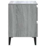 Comodino con Gambe in Metallo Grigio Sonoma 40x35x50 cm