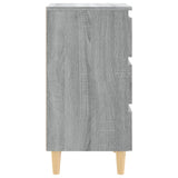 Comodini Gambe in Legno Massello 2 pz Grigio Sonoma 40x35x69 cm