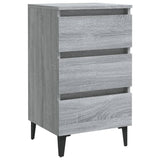 Comodini con Gambe in Metallo 2 pz Grigio Sonoma 40x35x69 cm