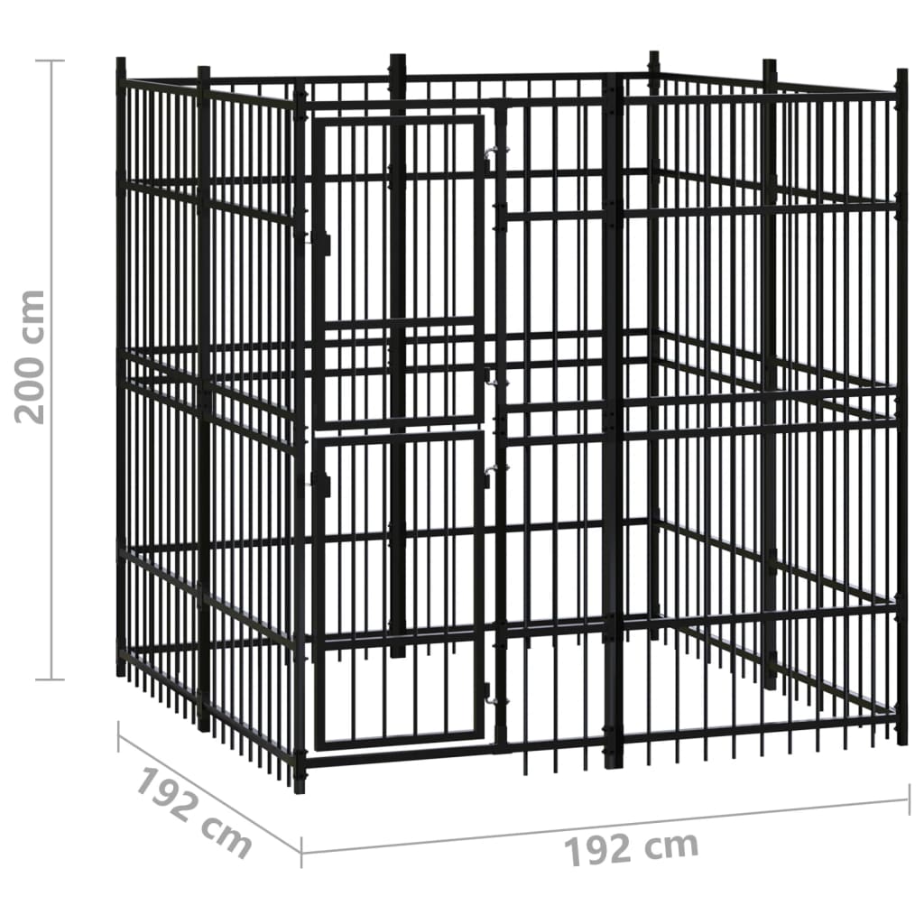 Gabbia per Cani da Esterno in Acciaio 3,69 m²