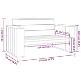 Panchina da Giardino 139 cm in Legno di Pino Impregnato