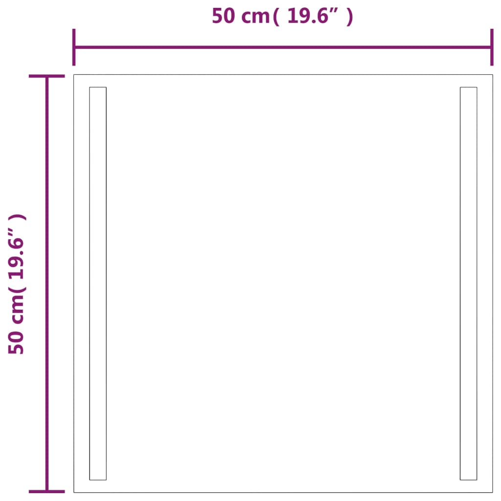 Specchio da Bagno con Luci LED 50x50 cm