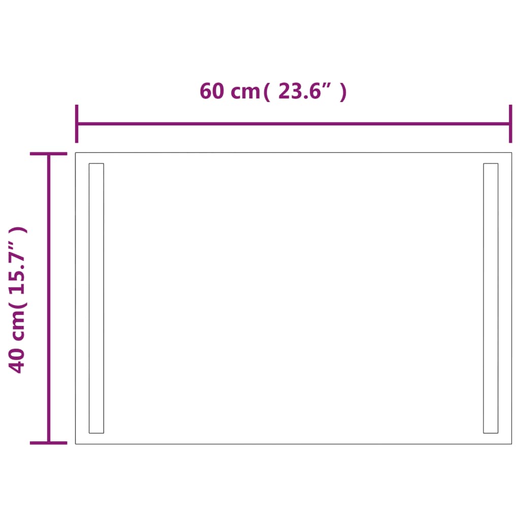 Specchio da Bagno con Luci LED 60x40 cm