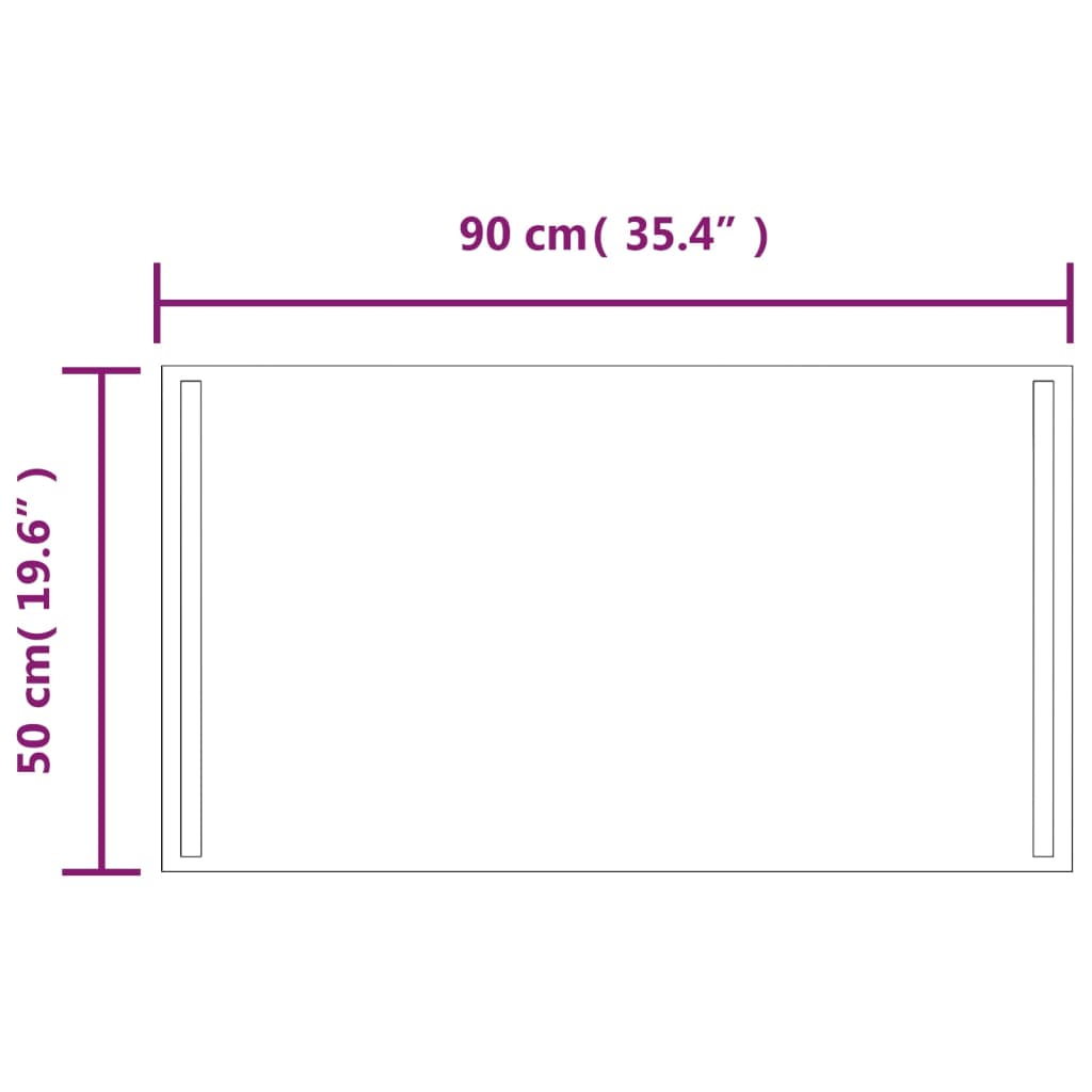 Specchio da Bagno con Luci LED 90x50 cm