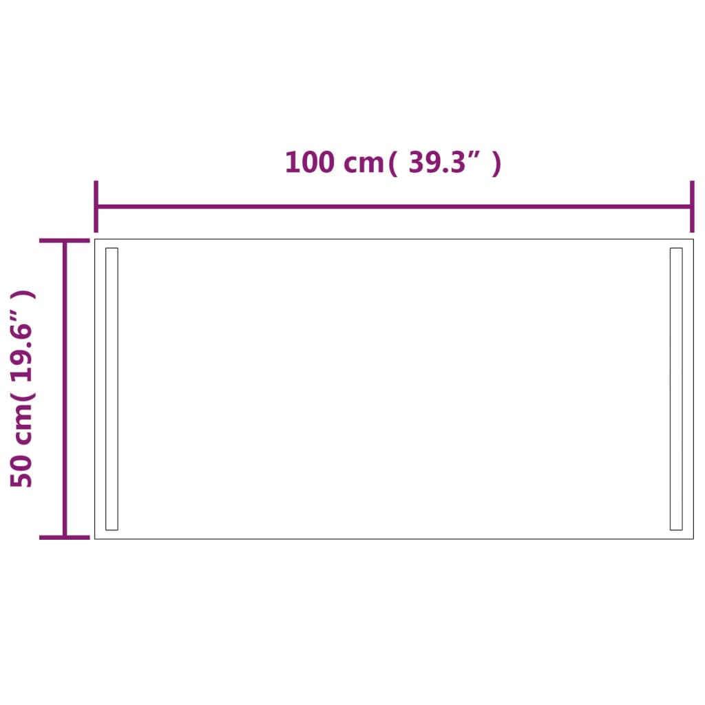 Specchio da Bagno con Luci LED 100x50 cm