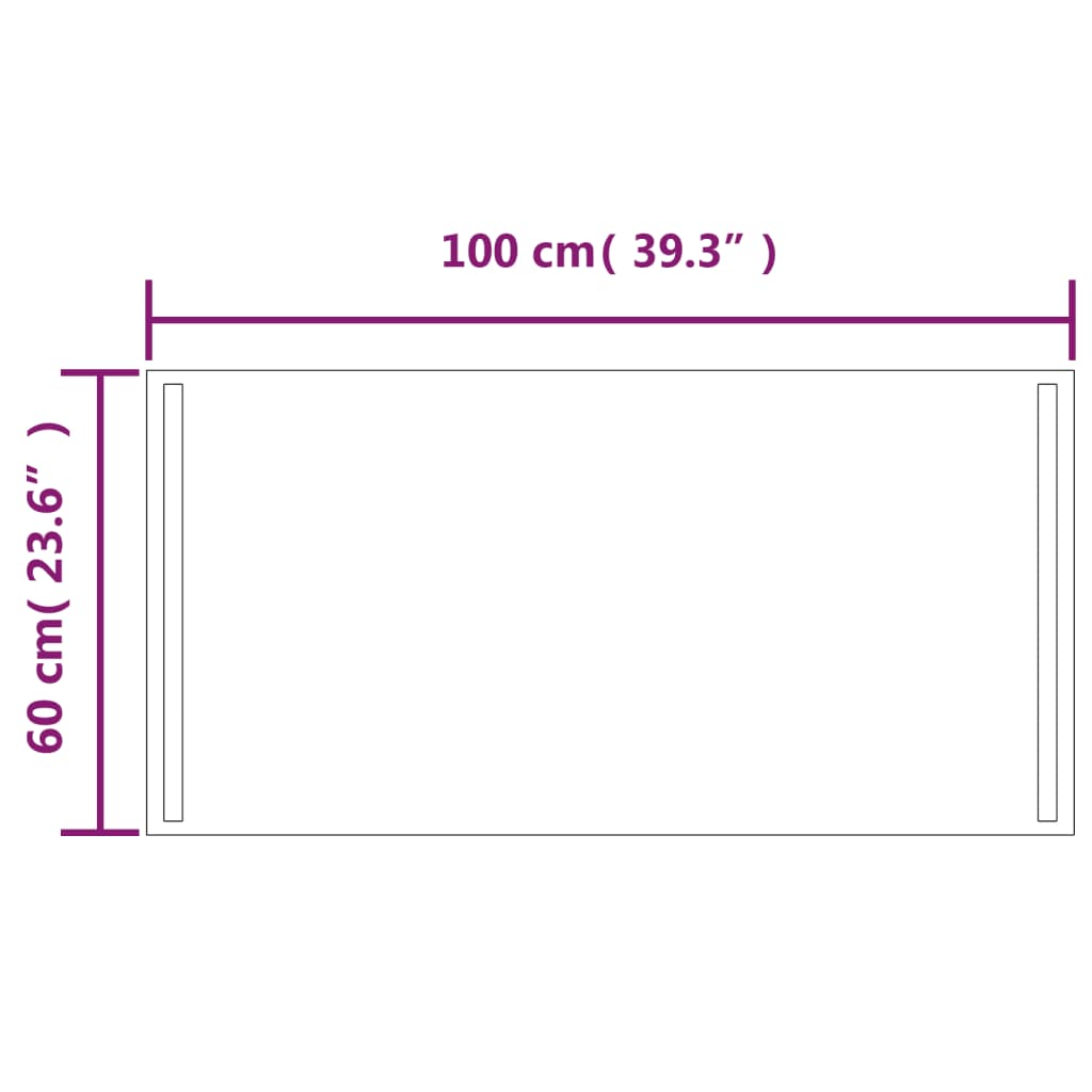 Specchio da Bagno con Luci LED 100x60 cm