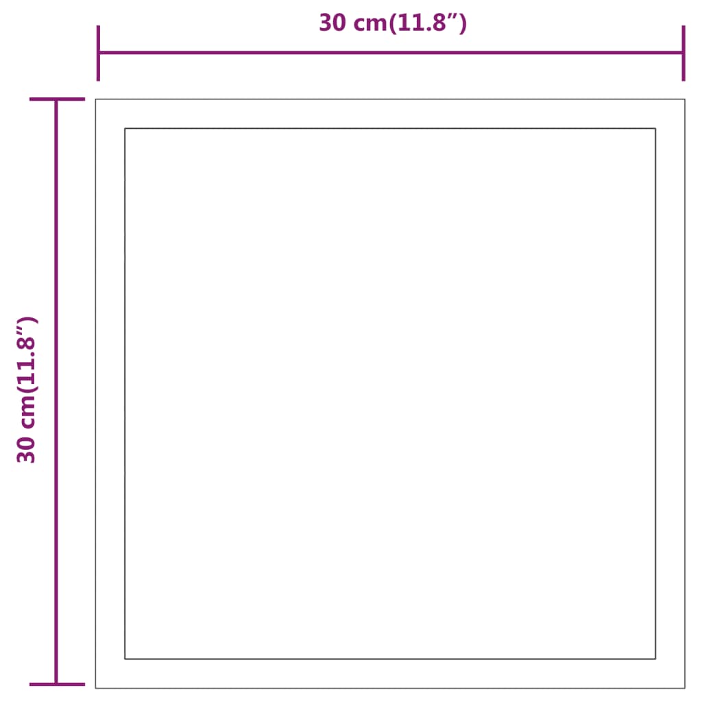 Specchio da Bagno con Luci LED 30x30 cm