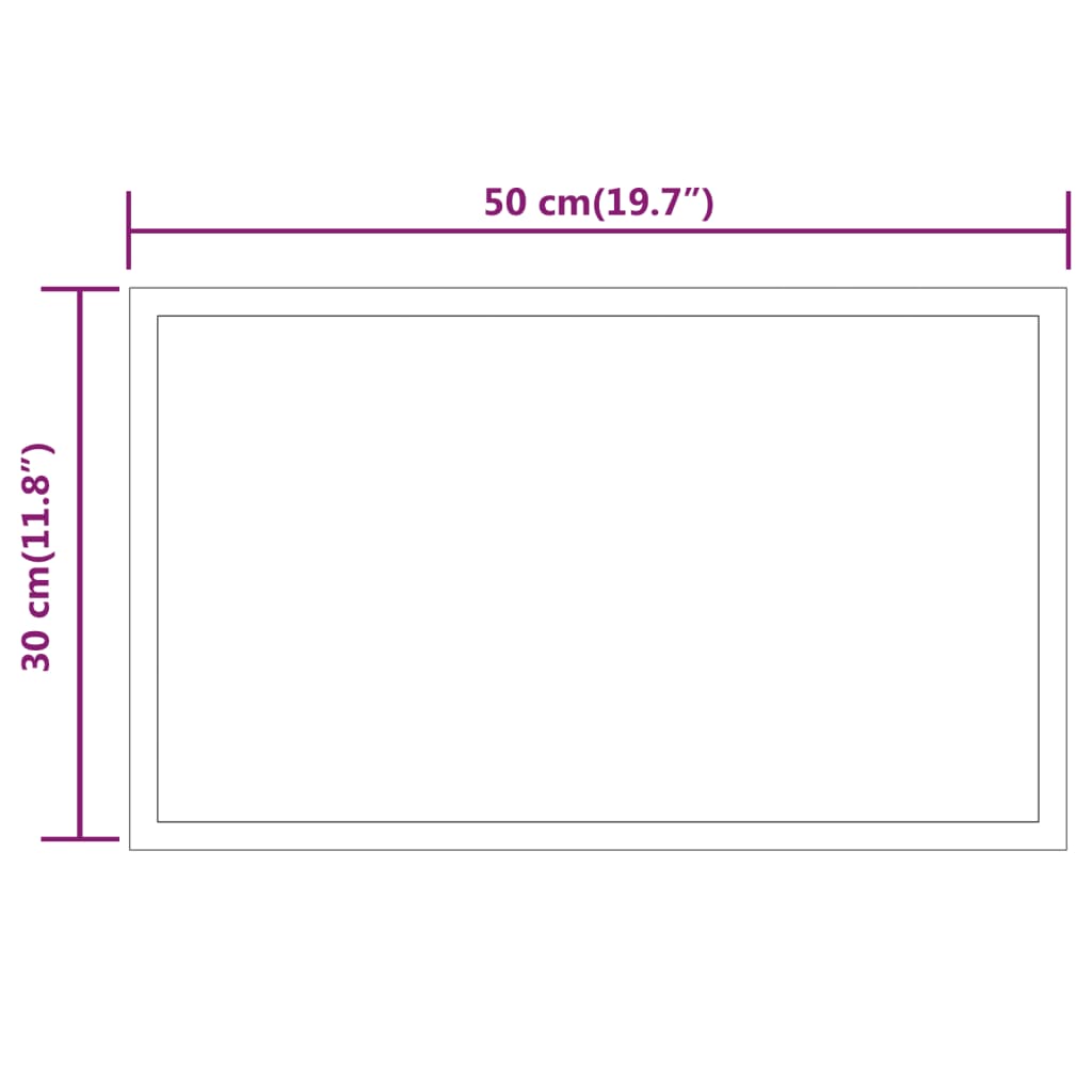 Specchio da Bagno con Luci LED 50x30 cm