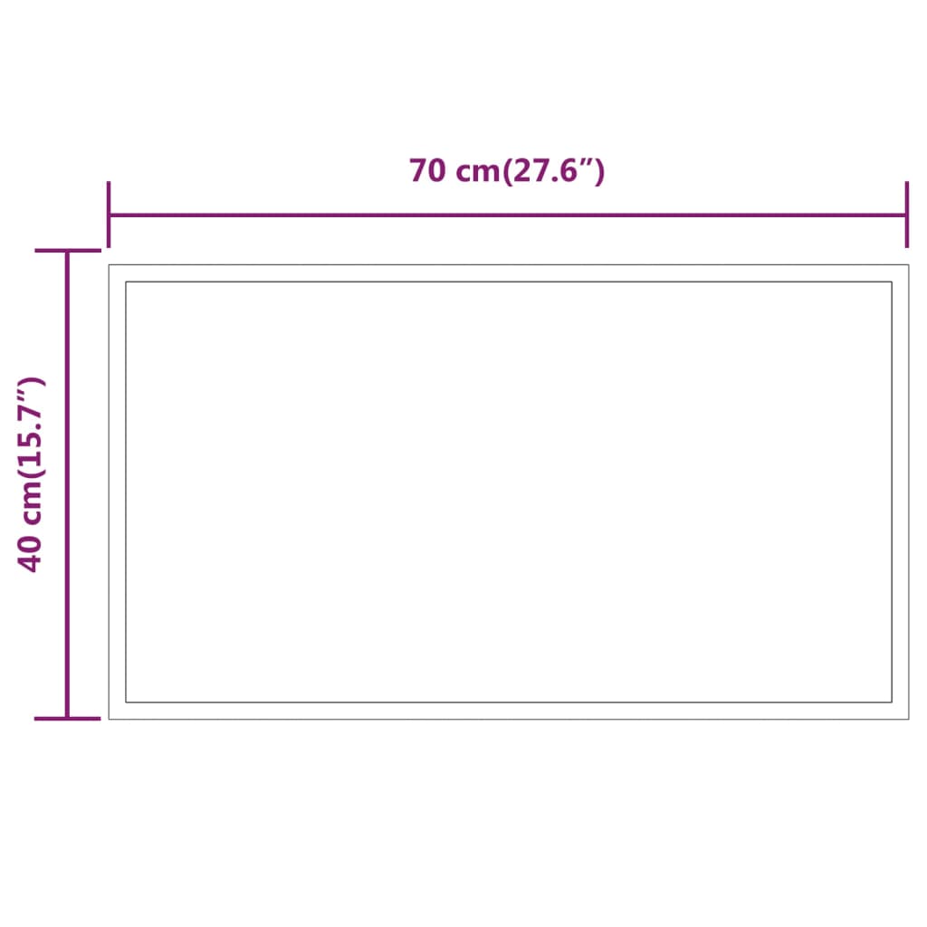 Specchio da Bagno con Luci LED 70x40 cm