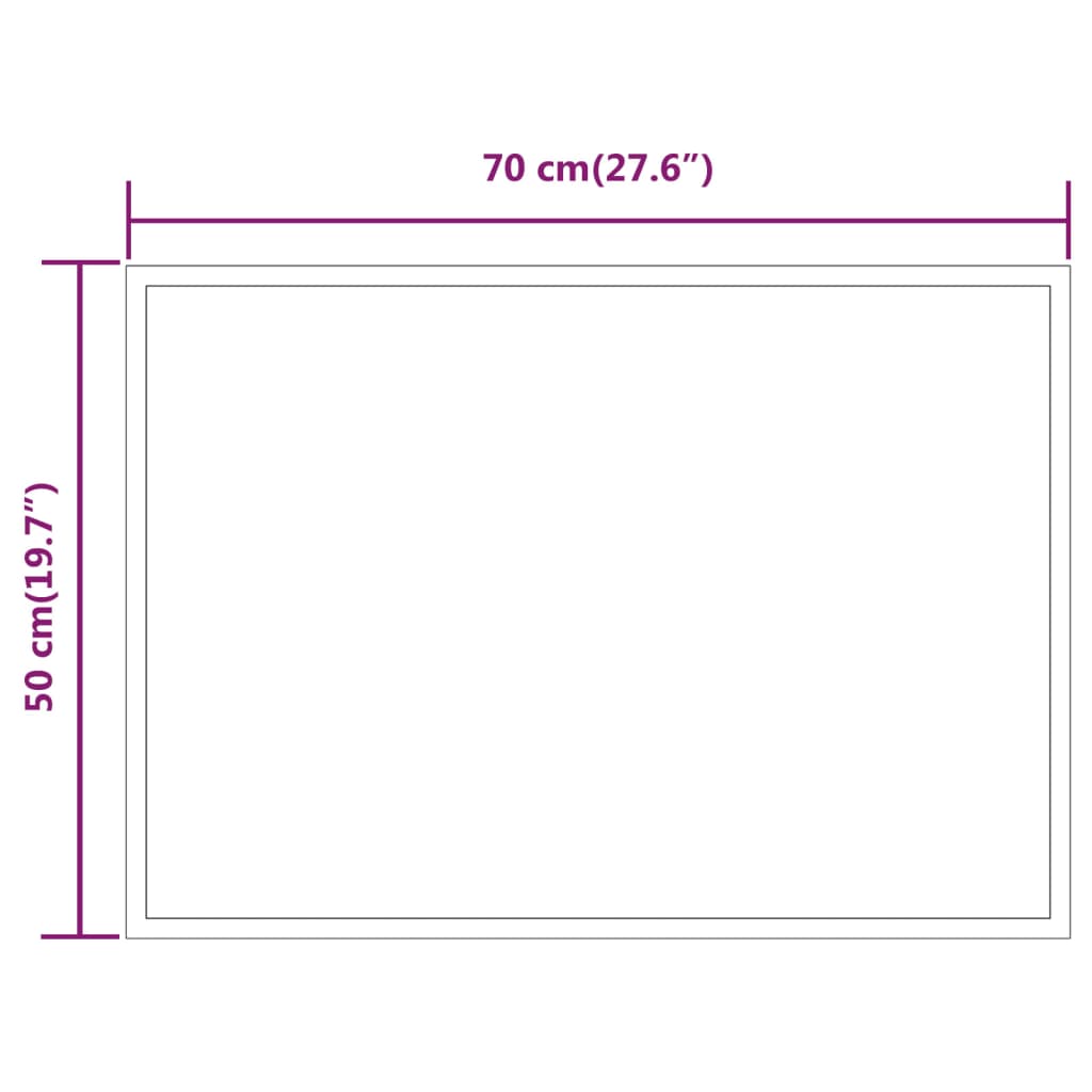 Specchio da Bagno con Luci LED 70x50 cm