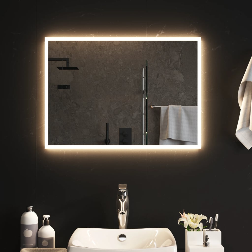 Specchio da Bagno con Luci LED 70x50 cm