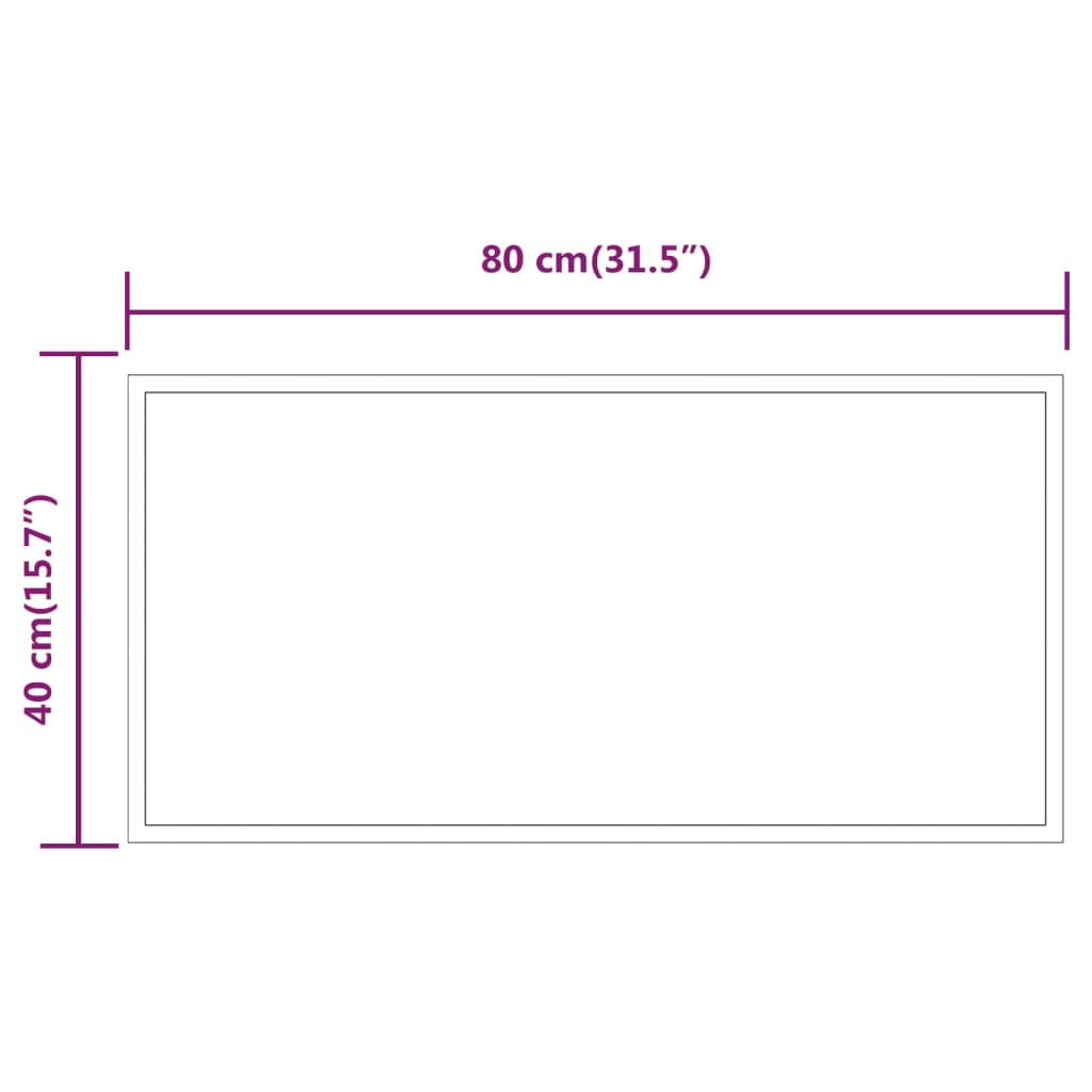 Specchio da Bagno con Luci LED 80x40 cm