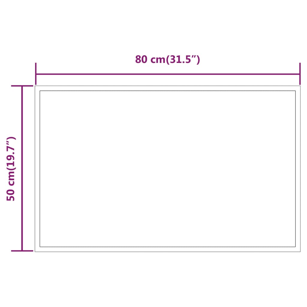 Specchio da Bagno con Luci LED 80x50 cm