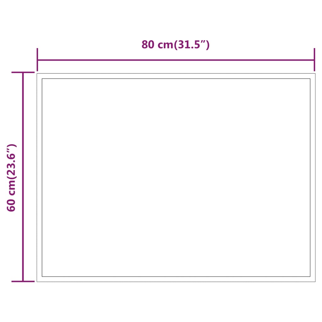 Specchio da Bagno con Luci LED 80x60 cm