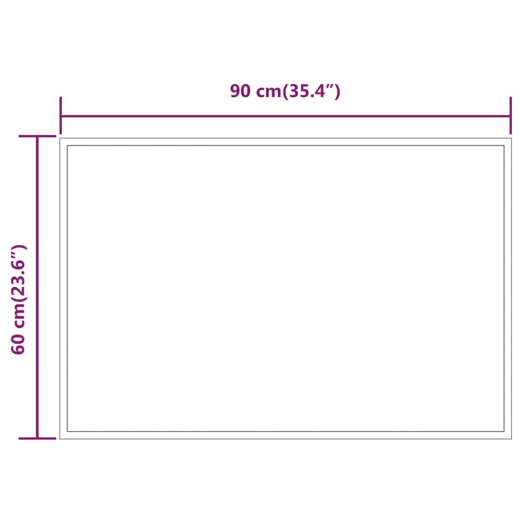 Specchio da Bagno con Luci LED 90x60 cm