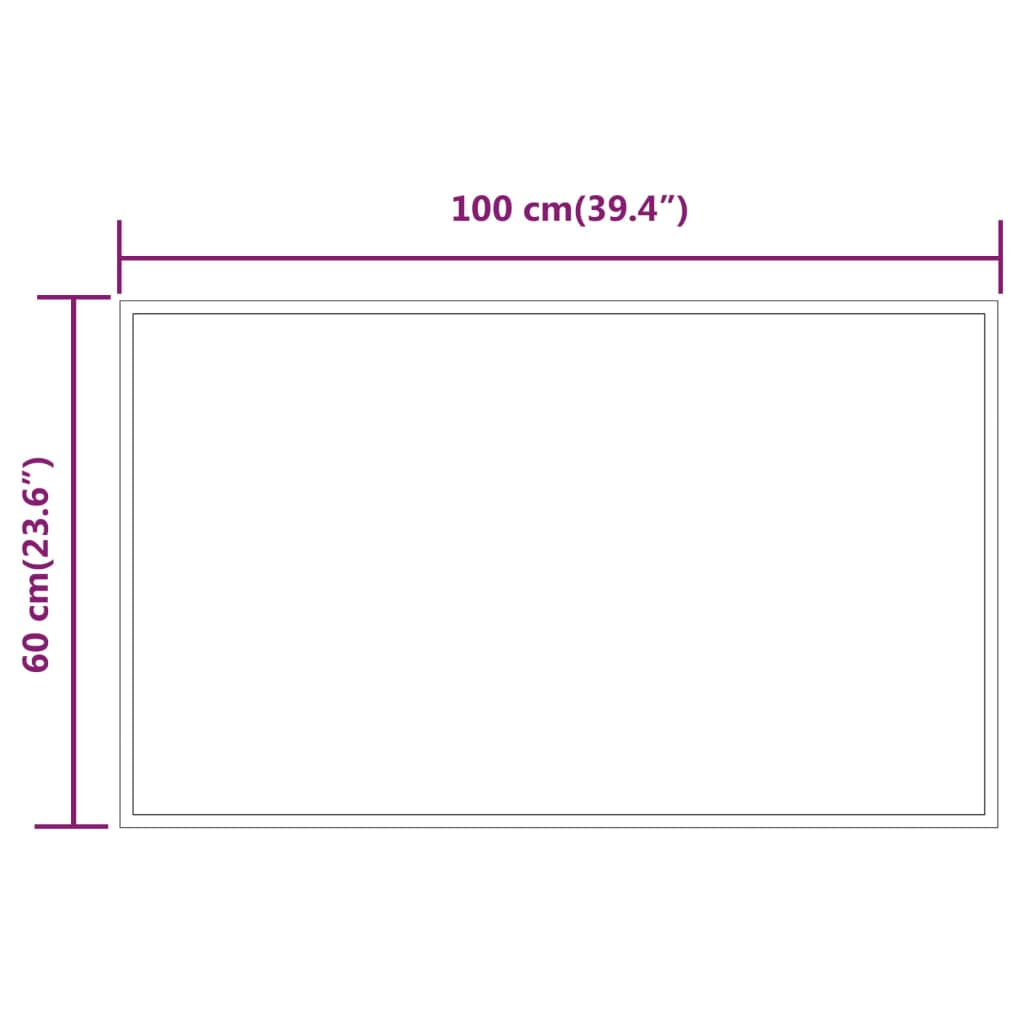 Specchio da Bagno con Luci LED 100x60 cm