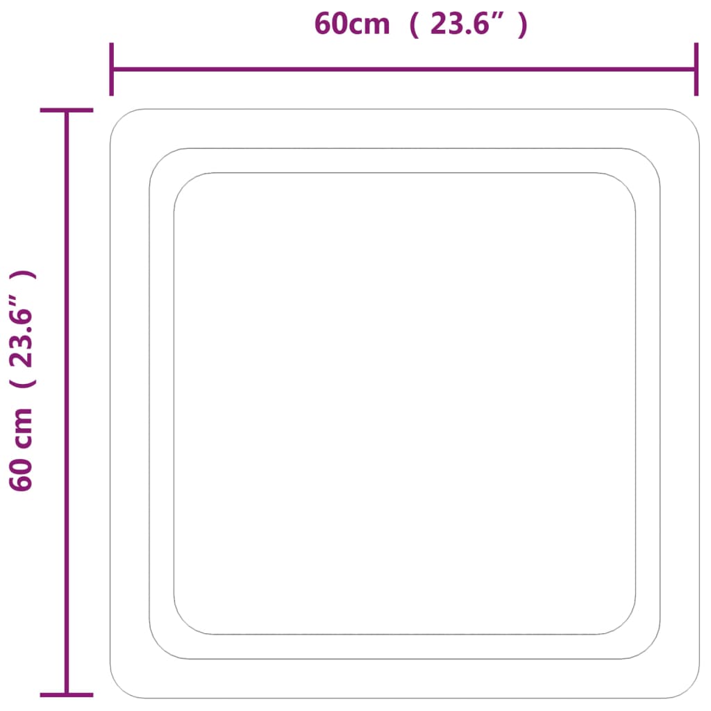 Specchio da Bagno con Luci LED 60x60 cm