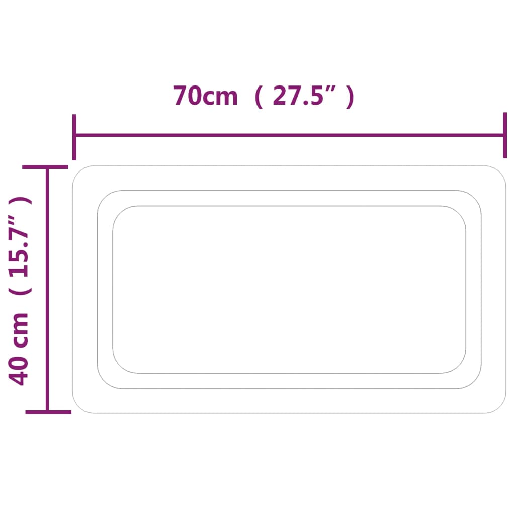 Specchio da Bagno con Luci LED 70x40 cm