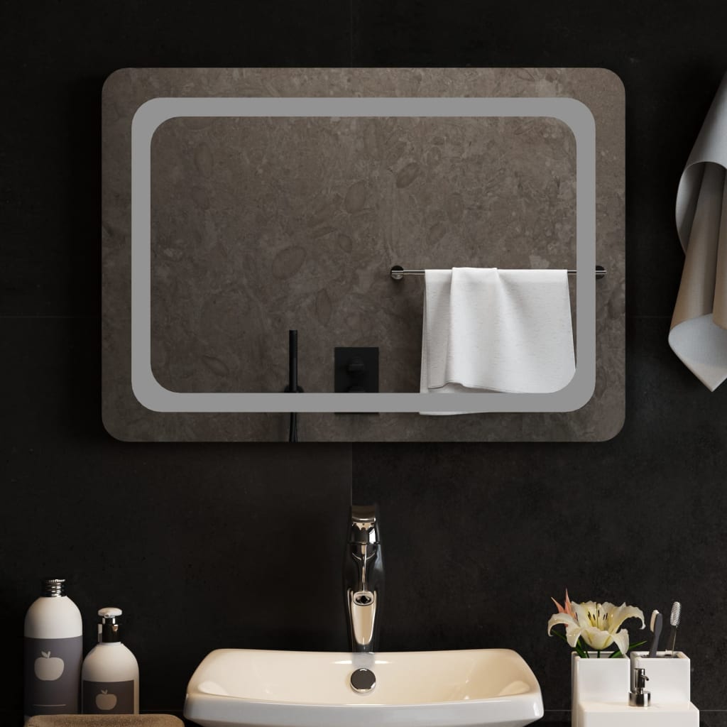 Specchio da Bagno con Luci LED 70x50 cm