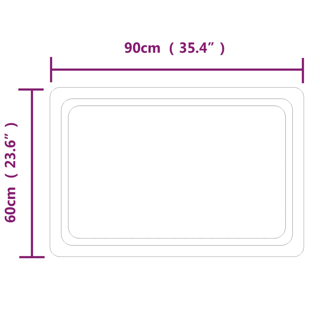 Specchio da Bagno con Luci LED 90x60 cm