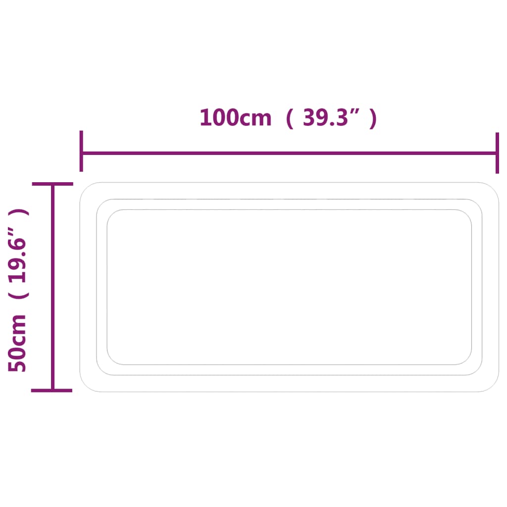 Specchio da Bagno con Luci LED 100x50 cm