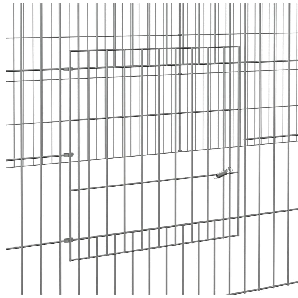 Conigliera con 2 Pannelli 220x110x55 cm Ferro Zincato