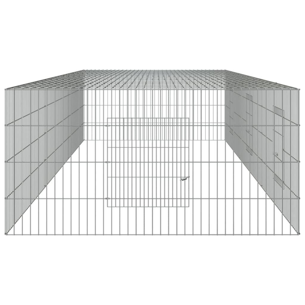 Conigliera con 3 Pannelli 325x109x54 cm Ferro Zincato