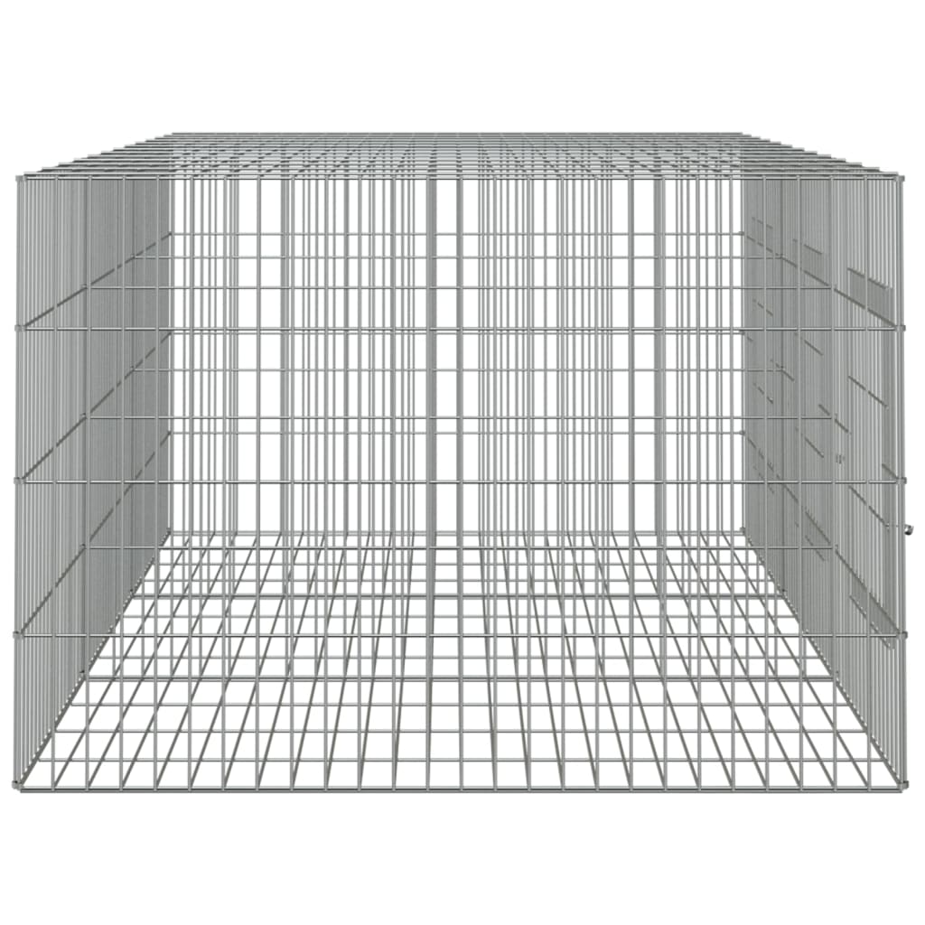 Conigliera con 3 Pannelli 163x79x54 cm Ferro Zincato