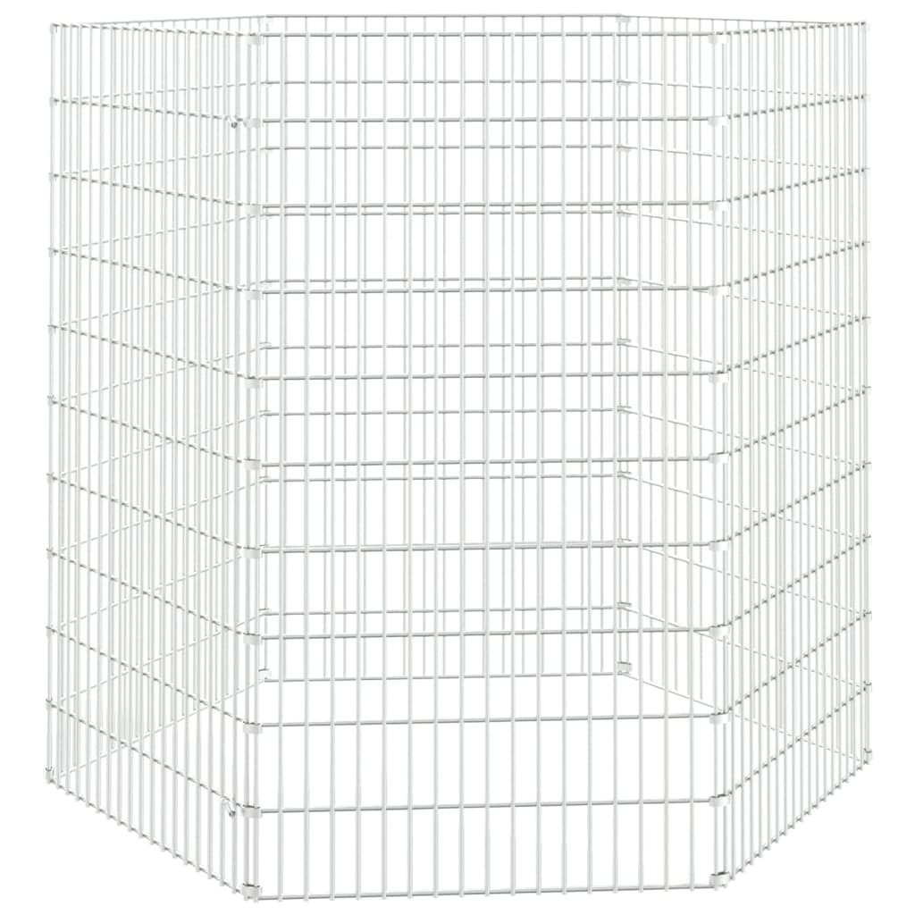 Conigliera con 6 Pannelli 54x100 cm Ferro Zincato