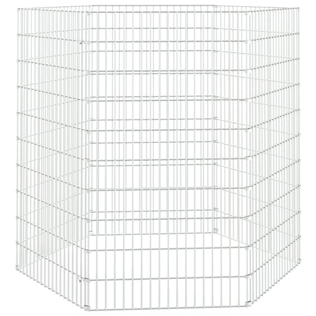 Conigliera con 6 Pannelli 54x100 cm Ferro Zincato