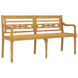 Panchina Batavia con Cuscino Motivo Foglia 150 cm Massello Teak